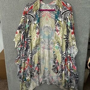 Abstract Print Coverup by Michael Stars - Tropical swim Kimono A00092